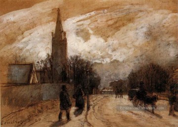  1871 Peintre - étude pour tous les saints église supérieure norwood 1871 Camille Pissarro